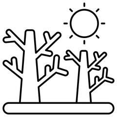 An icon of drought isolated on white background 