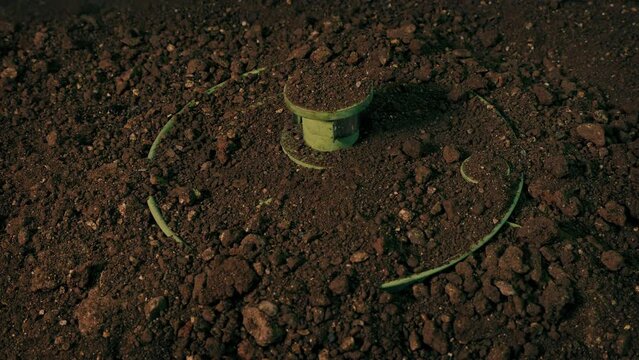 Land Mine Buried In The Ground