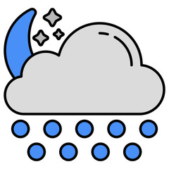 An icon design of rainy night 