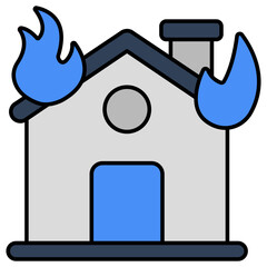 Vector design of house fire, flat icon
