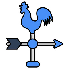 Editable design icon of weathercock