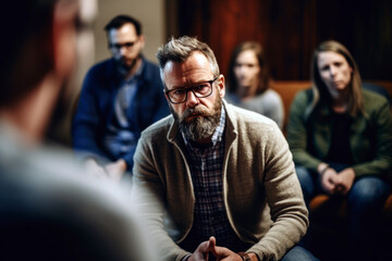 A Man in an Alcoholics Anonymous Club, generative ai