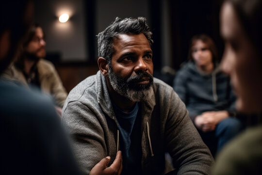 A Man in an Alcoholics Anonymous Club, generative ai