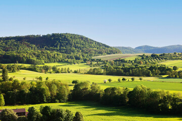 Landscape in Hohenlohe near Michelbach am Wald, Baden-Württemberg, Germany, Europe