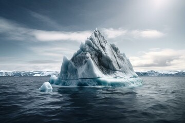 Fototapeta na wymiar Watercolor art of an iceberg. Generative AI