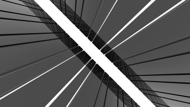 Futuristic glossy black architecture background. Seamless looping animation