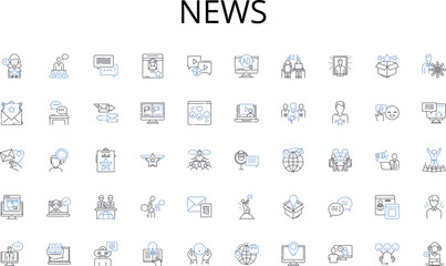 News line icons collection. advocacy, representation, justice, legal, support, rights, empowerment vector and linear illustration. access,activism,equality outline signs set Generative AI