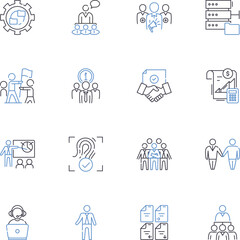 Principal investment line icons collection. Capital, Funding, Investing, Portfolio, Equity, Asset, Fund vector and linear illustration. Return,Risk,Diversification outline signs set Generative AI