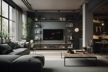 Modern living space that adapts latest ideas and trends. Generative AI