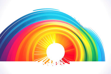 Obraz premium Rainbow arc shape, half circle, bright spectrum colors, colorful striped pattern