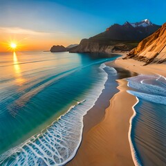 Sea beach created with Generative AI technology