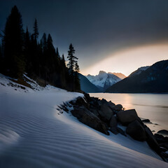 Snow forest created with Generative AI technology