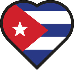 Naklejka premium love flag cuba