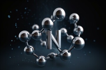 Representation of the nitrogen molecule with the n2 symbol. Generative AI - obrazy, fototapety, plakaty