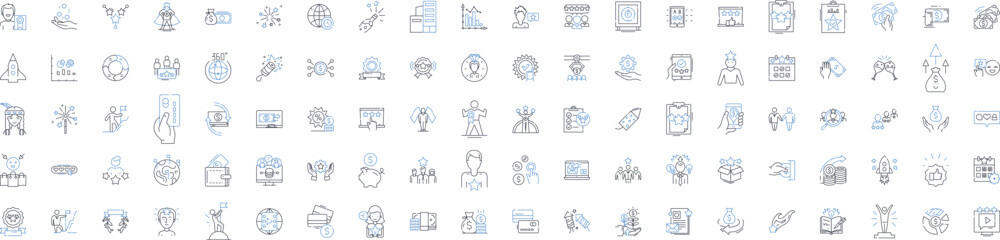 Revenue forecasting line icons collection. Sales, Projections, Predictions, Forecasting, Anticipation, Estimates, Analysis vector and linear illustration. Trends,Assumptions,Expectations Generative AI