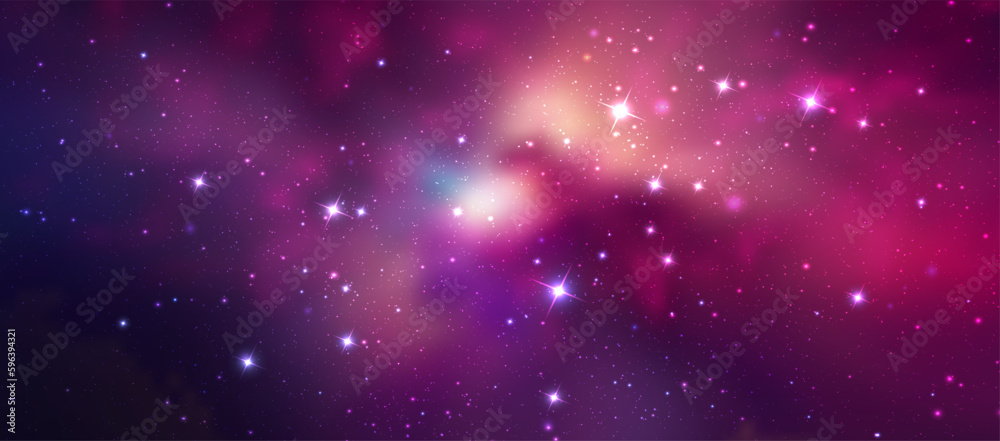 Canvas Prints space vector background with realistic nebula and shining stars. magic colorful galaxy with stardust