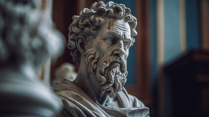 A marble bust of a historical figure - ai generative