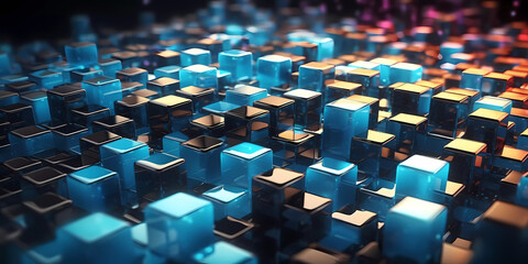 Obraz premium High-tech 3D abstract background of cubes