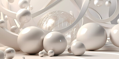 Background of white spheres