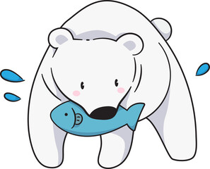 Cartoon cute Polar Bear, Animal