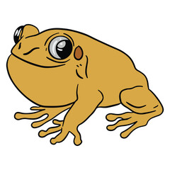 Cute yellow frog sitting ,good for graphic design resources, posters, banners, templates, prints, coloring books and more.