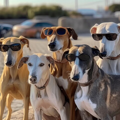 Galgo Spanish with sunglasses