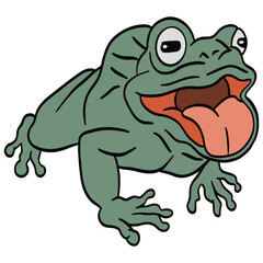 Green frog jump ,good for graphic design resources, posters, banners, templates, prints, coloring books and more.