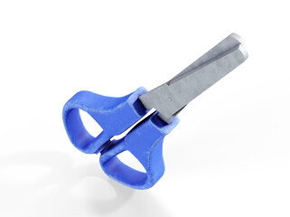 Scissors cutting a sim card concept, 3D rendering