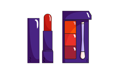 Collection, set of symbols and associations of feminism lips and cosmetics. Women's rights day, international women's day.