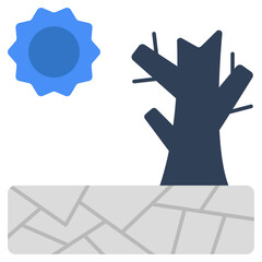 An icon of drought isolated on white background 