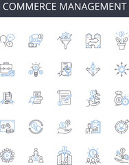 Commerce management line icons collection. Leadership, Influence, Control, Power, Authority, Expertise, Reputation vector and linear illustration. Credibility,Dominance,Sovereignty Generative AI