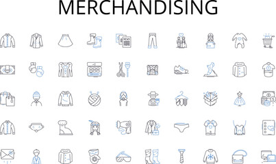 Merchandising line icons collection. Corporation, Partnership, LLC, Enterprise, Company, Firm, Agency vector and linear illustration. Syndicate,Consortium,Association outline signs set Generative AI