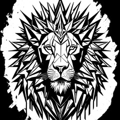 Lion Head Mascot Logo isolated on white background Vector Template Illustration