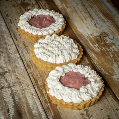 chip cookies on wooden table