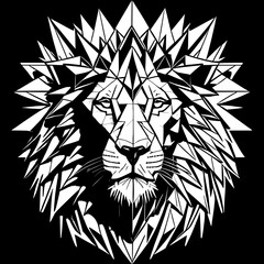 Lion Head Mascot Logo isolated on white background Vector Template Illustration