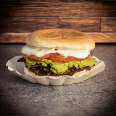 hamburger on a plate
