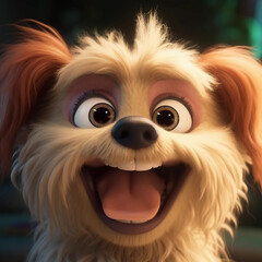Naklejka premium A cute laughing Puppy 