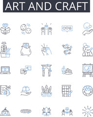Art and craft line icons collection. Handiwork, Creation, Design, Skill, Technique, Talent, Creativity vector and linear illustration. Workmanship,Handcraft,Inspiration outline signs set Generative AI