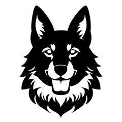 Fototapeta premium Vector illustration of a German Shepherd head isolated on a white background