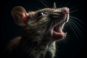 A rat emits a loud scream. Generative AI