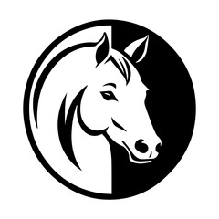 Horse head logo. Vector illustration of a horse head isolated on white background