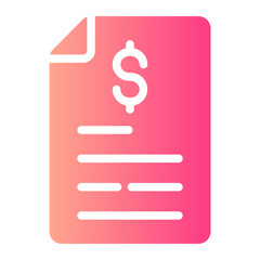 paper bills gradient icon