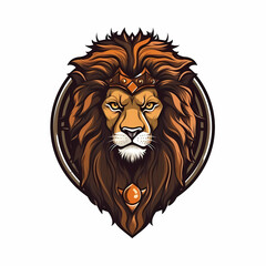 Lion Head Gaming Logo. Generative AI