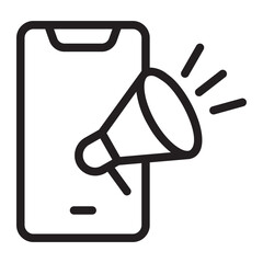 mobile marketing line icon