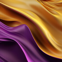 Obraz premium Gold and Purple Gradient Silk Fabric. Abstract Background