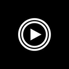 Play icon illustration isolated on black background 