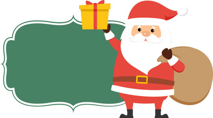 Vector illustration: Design template of banner with Santa Claus. Cartoon scene.