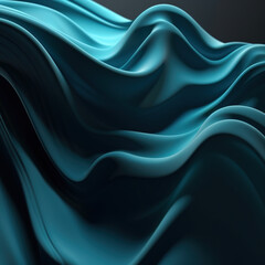 Fototapeta premium Blue Wave Silk Fabric. Abstract Background