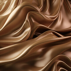 Fototapeta premium Golden Wave Silk Fabric. Abstract Background