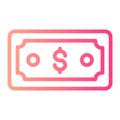 dollar bill gradient icon